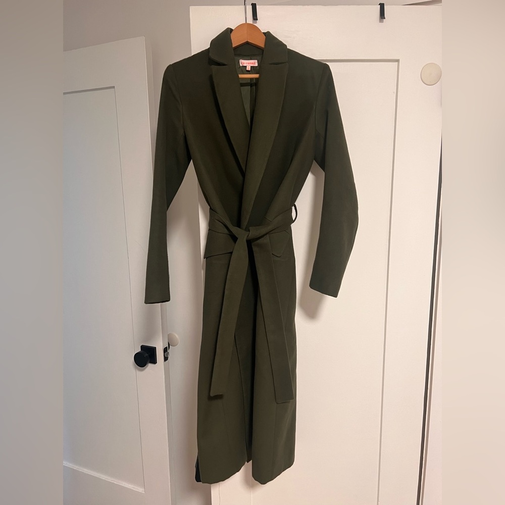 Re:named long felt texture wrap coat